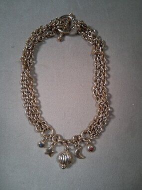 Vintage Goldtone Multi Strand Charm Necklace